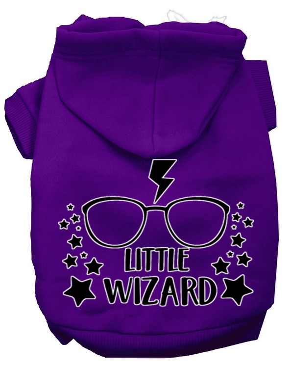 Little Wizard Screen Print Dog Hoodie Purple XS